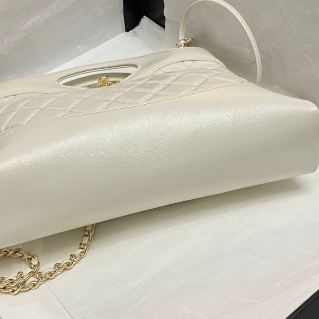 CC MINI 23 SHOPPING BAG IN WHITE CALFSKIN