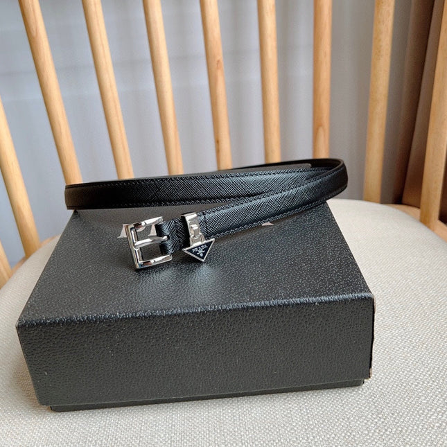 PRADA 25S BELT 15 MM IN BLACK CALFSKIN 571355