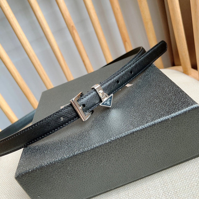 PRADA 25S BELT 15 MM IN BLACK CALFSKIN 571355