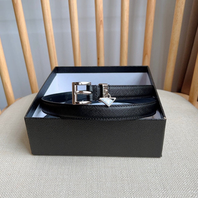 PRADA 25S BELT 15 MM IN BLACK CALFSKIN 571355