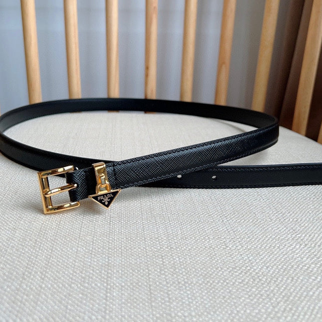 PRADA 25S BELT 15 MM IN BLACK CALFSKIN 571356