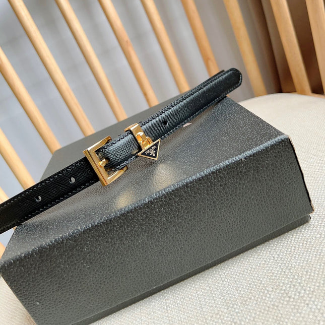 PRADA 25S BELT 15 MM IN BLACK CALFSKIN 571356