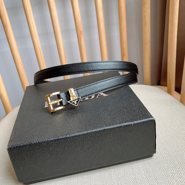 PRADA 25S BELT 15 MM IN BLACK CALFSKIN 571356