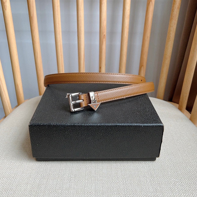 PRADA 25S BELT 15 MM IN BROWN CALFSKIN 571357