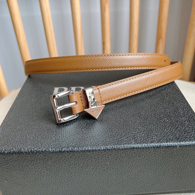 PRADA 25S BELT 15 MM IN BROWN CALFSKIN 571357