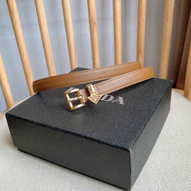 PRADA 25S BELT 15 MM IN BROWN CALFSKIN 571358