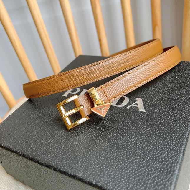 PRADA 25S BELT 15 MM IN BROWN CALFSKIN 571358
