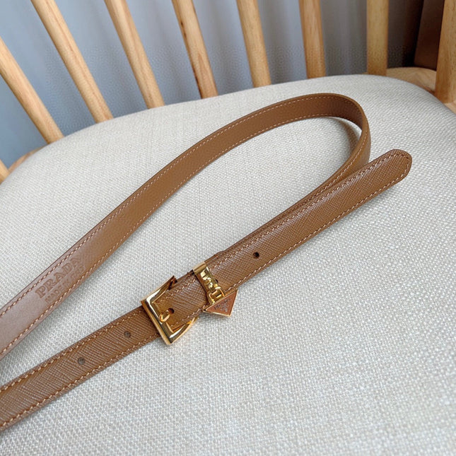 PRADA 25S BELT 15 MM IN BROWN CALFSKIN 571358