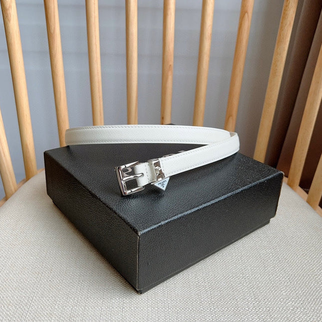 PRADA 25S BELT 15 MM IN WHITE CALFSKIN 571359