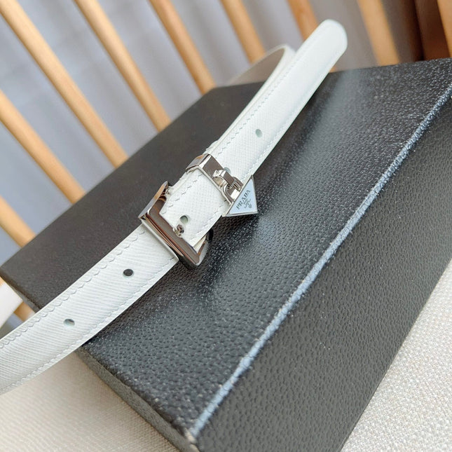 PRADA 25S BELT 15 MM IN WHITE CALFSKIN 571359
