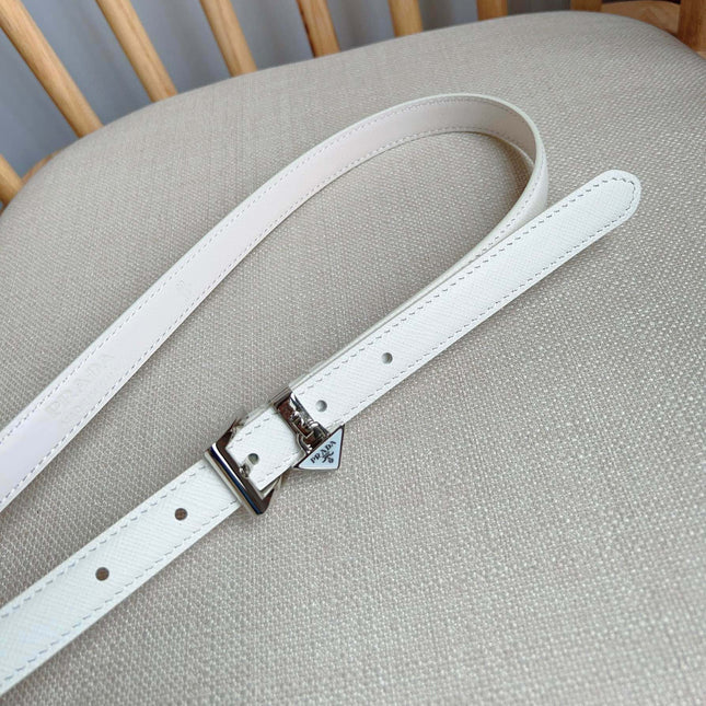 PRADA 25S BELT 15 MM IN WHITE CALFSKIN 571359