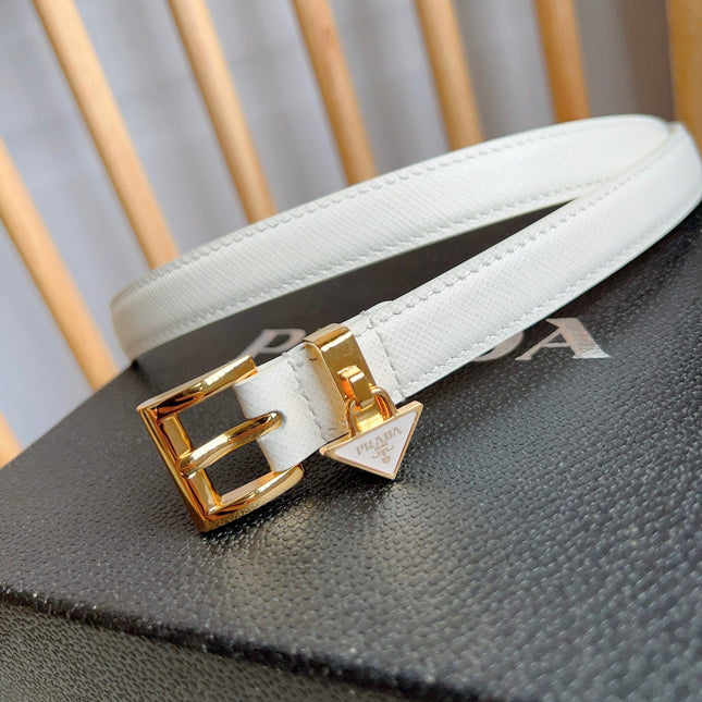 PRADA 25S BELT 15 MM IN WHITE CALFSKIN 571360
