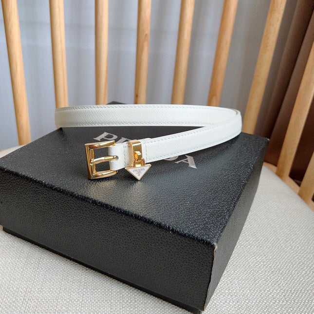PRADA 25S BELT 15 MM IN WHITE CALFSKIN 571360