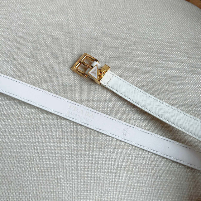 PRADA 25S BELT 15 MM IN WHITE CALFSKIN 571360
