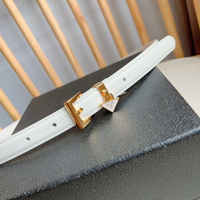 PRADA 25S BELT 15 MM IN WHITE CALFSKIN 571360