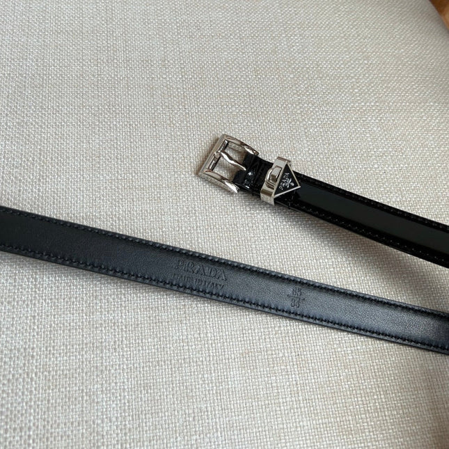 PRADA 25S BELT 15 MM IN BLACK CALFSKIN 571366
