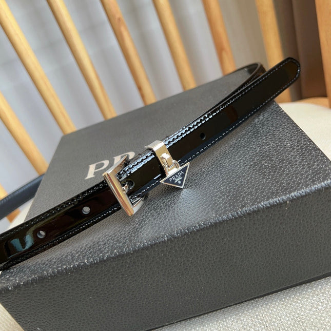 PRADA 25S BELT 15 MM IN BLACK CALFSKIN 571366