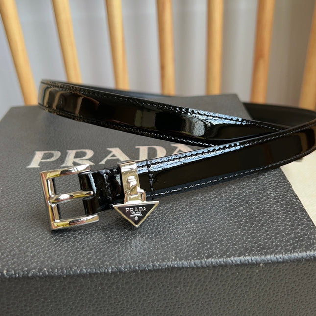 PRADA 25S BELT 15 MM IN BLACK CALFSKIN 571366