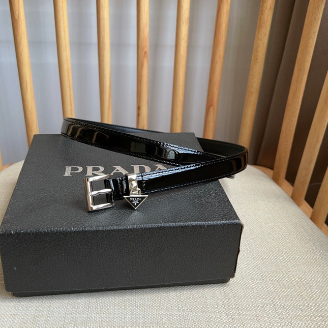 PRADA 25S BELT 15 MM IN BLACK CALFSKIN 571366