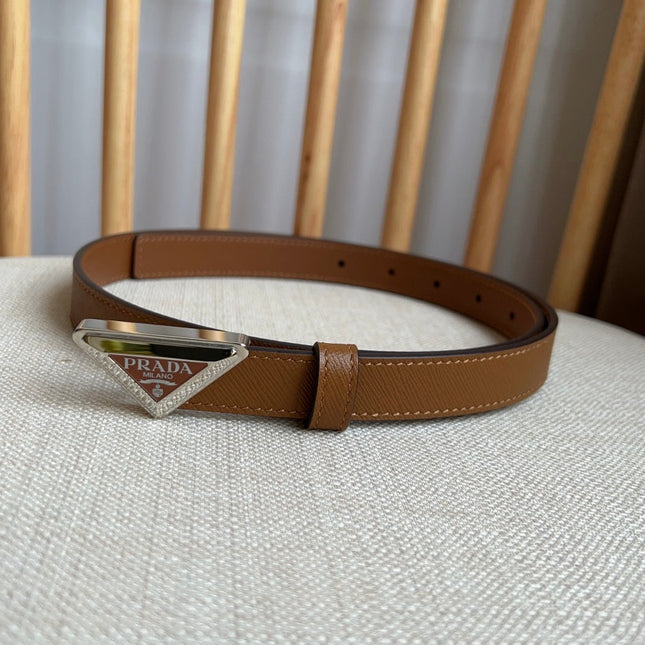 PRADA 25S BELT 20 MM IN BROWN CALFSKIN 571370