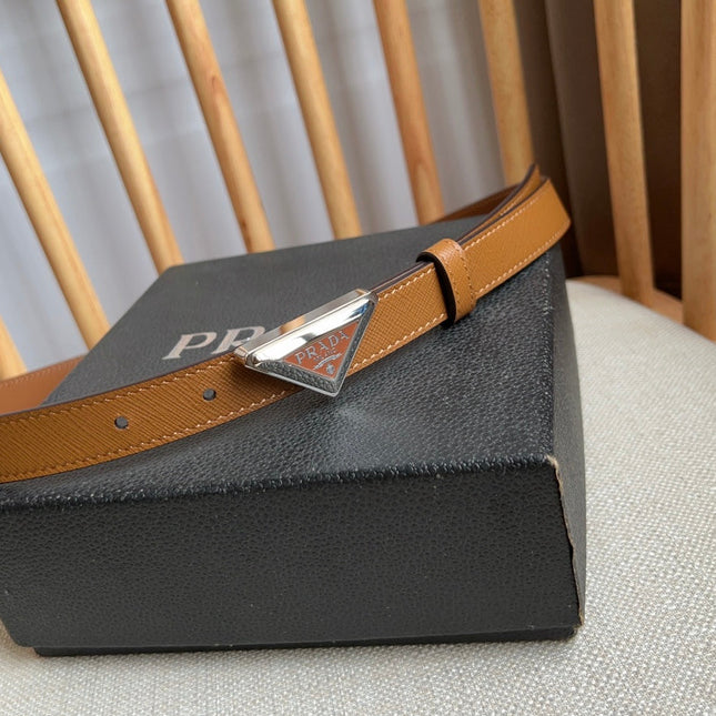 PRADA 25S BELT 20 MM IN BROWN CALFSKIN 571370