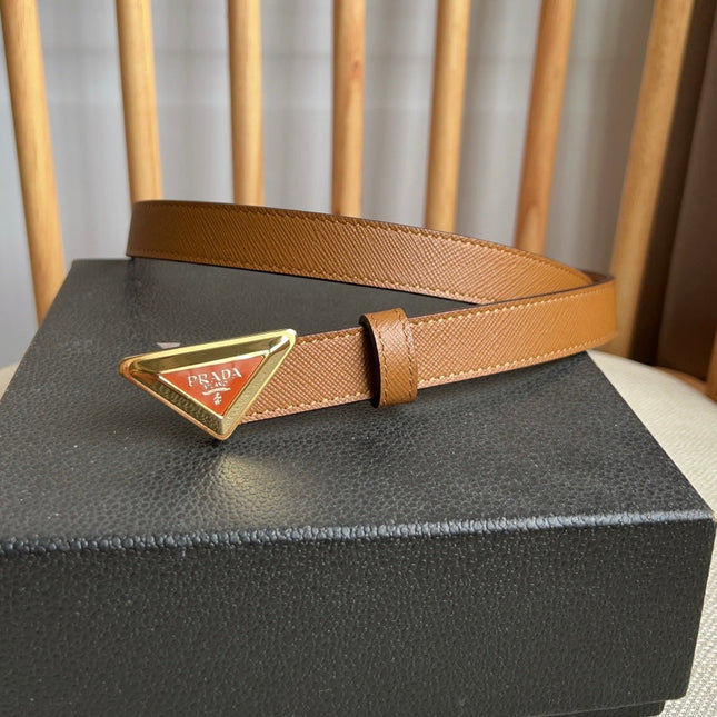 PRADA 25S BELT 20 MM IN BROWN CALFSKIN 571371
