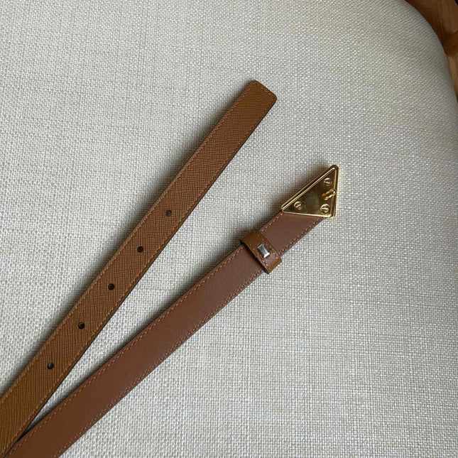 PRADA 25S BELT 20 MM IN BROWN CALFSKIN 571371
