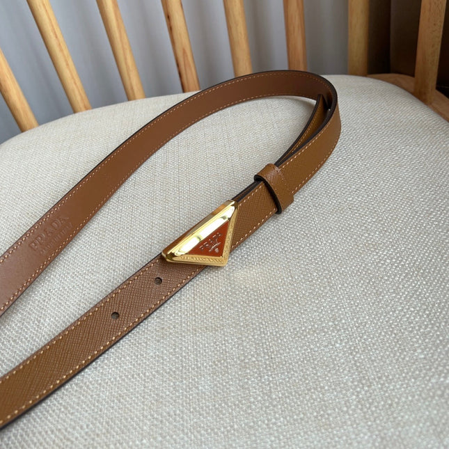 PRADA 25S BELT 20 MM IN BROWN CALFSKIN 571371