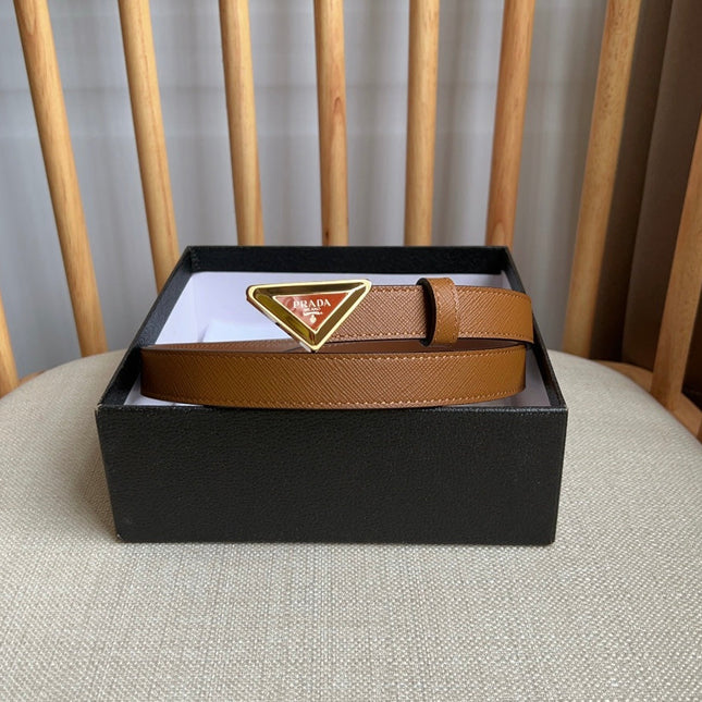 PRADA 25S BELT 20 MM IN BROWN CALFSKIN 571371
