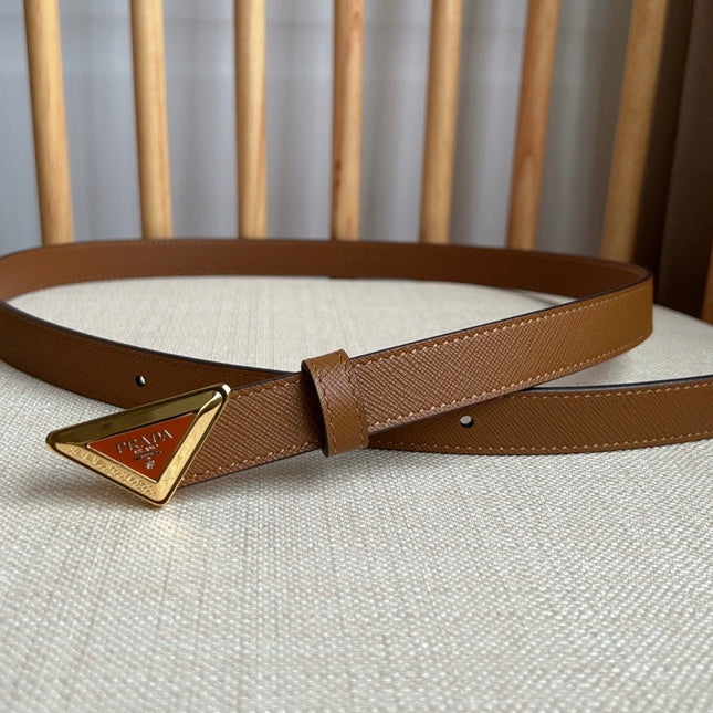 PRADA 25S BELT 20 MM IN BROWN CALFSKIN 571371