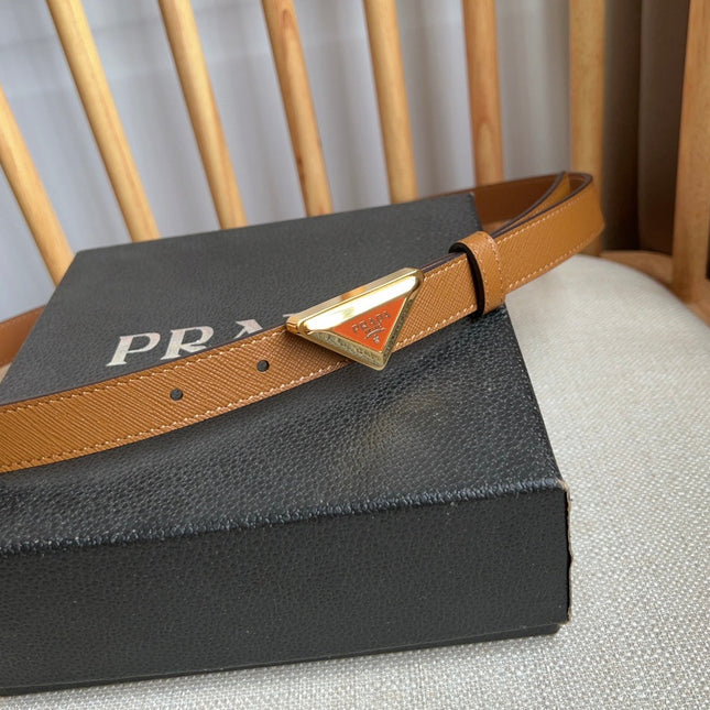 PRADA 25S BELT 20 MM IN BROWN CALFSKIN 571371