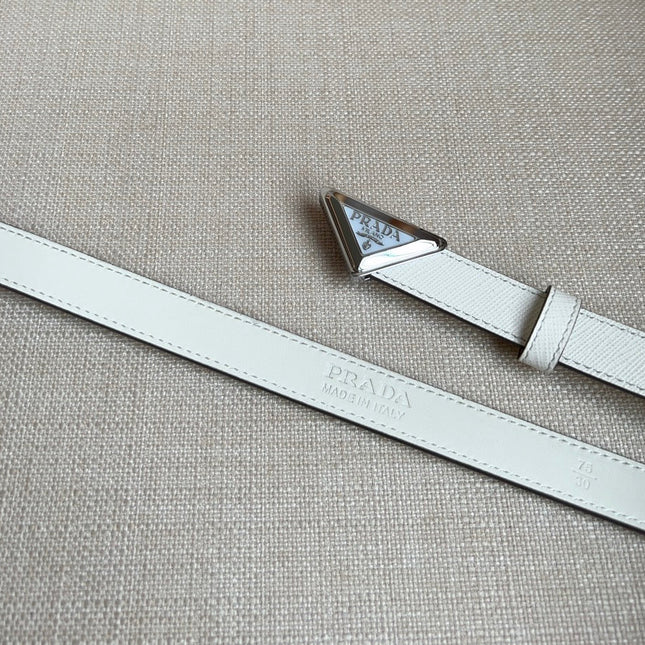 PRADA 25S BELT 20 MM IN WHITE CALFSKIN 571372