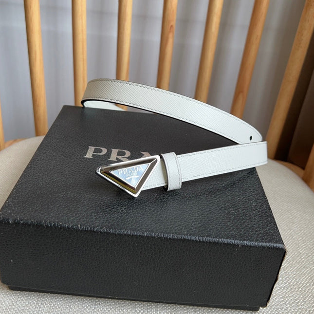 PRADA 25S BELT 20 MM IN WHITE CALFSKIN 571372