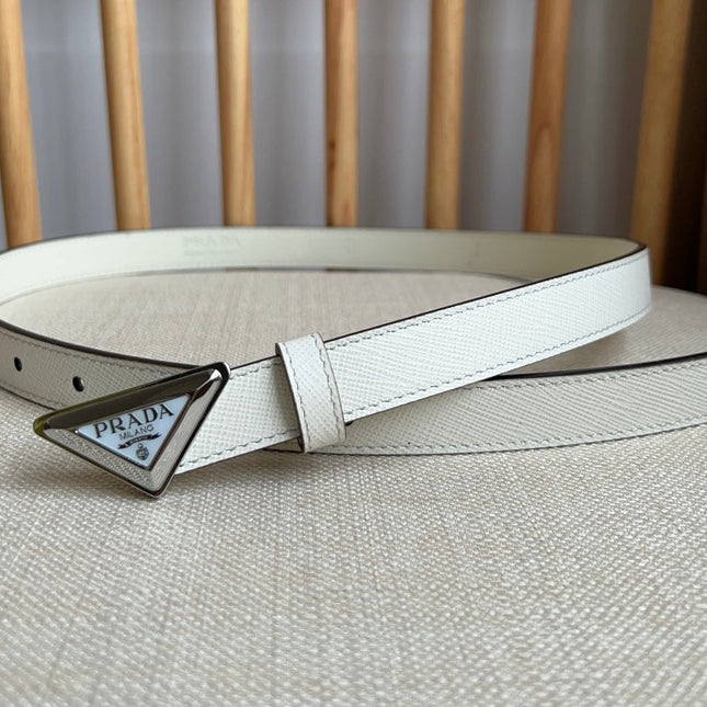 PRADA 25S BELT 20 MM IN WHITE CALFSKIN 571372