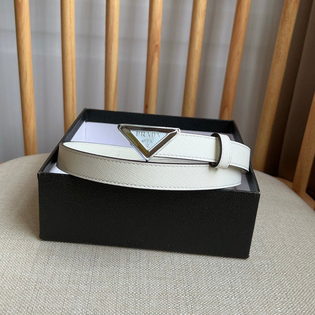 PRADA 25S BELT 20 MM IN WHITE CALFSKIN 571372
