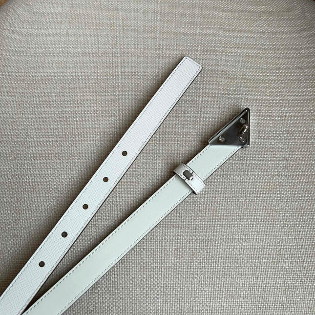 PRADA 25S BELT 20 MM IN WHITE CALFSKIN 571372