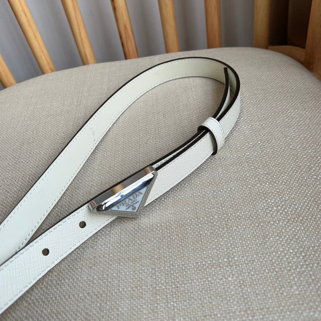 PRADA 25S BELT 20 MM IN WHITE CALFSKIN 571372
