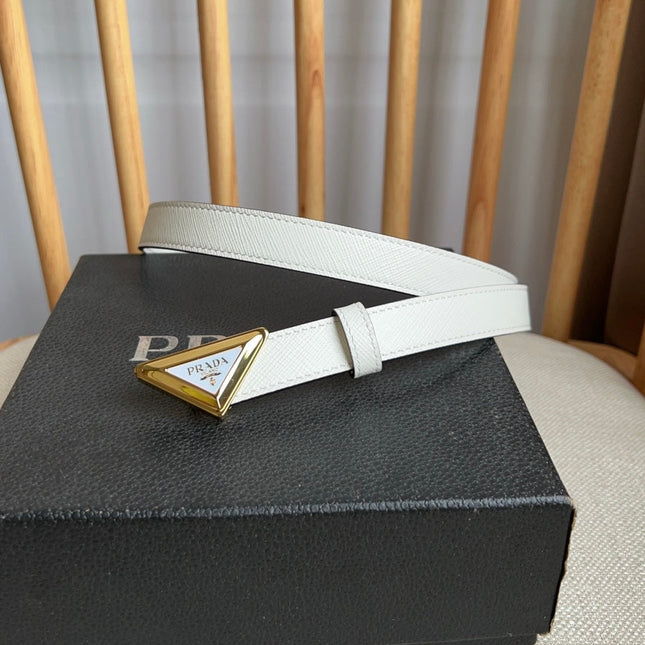 PRADA 25S BELT 20 MM IN WHITE CALFSKIN 571373