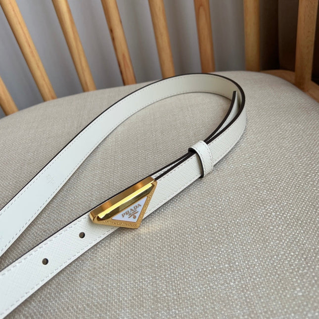 PRADA 25S BELT 20 MM IN WHITE CALFSKIN 571373