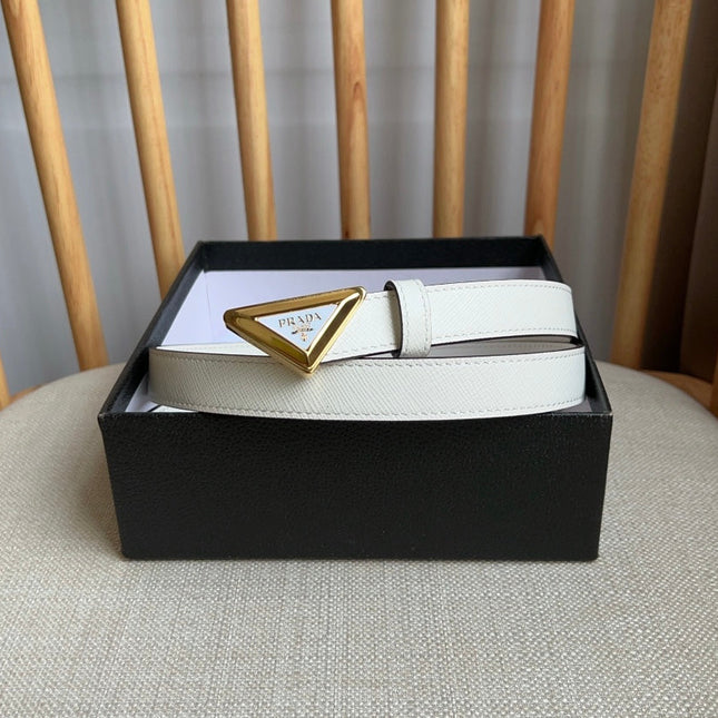 PRADA 25S BELT 20 MM IN WHITE CALFSKIN 571373
