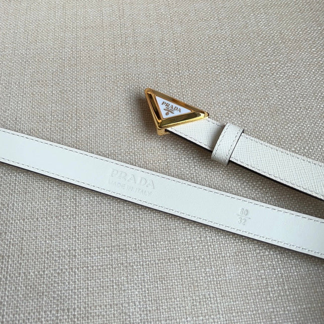 PRADA 25S BELT 20 MM IN WHITE CALFSKIN 571373