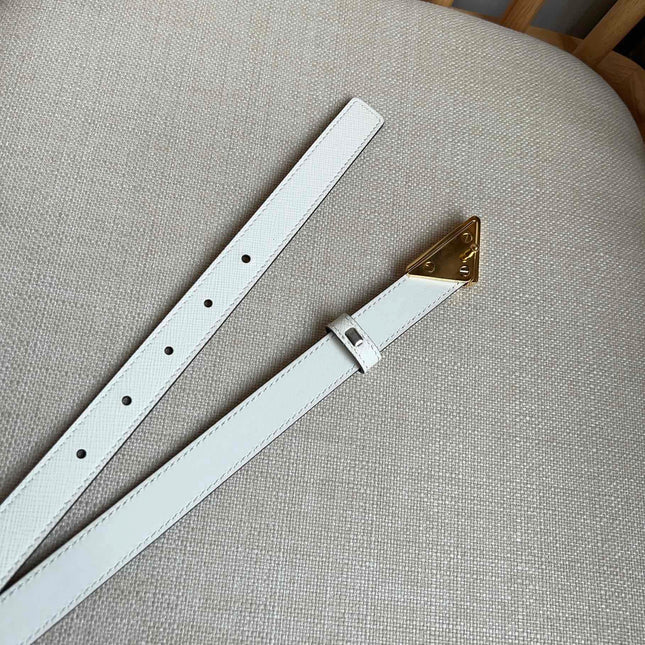 PRADA 25S BELT 20 MM IN WHITE CALFSKIN 571373