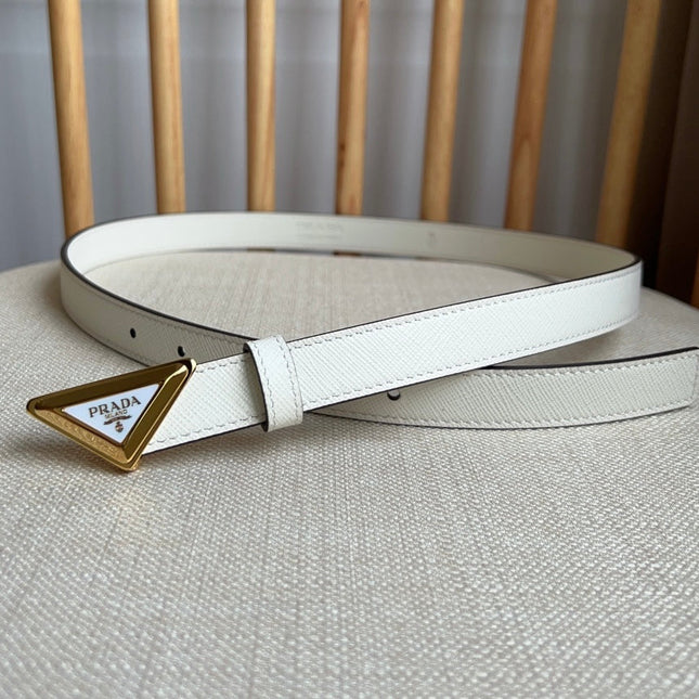 PRADA 25S BELT 20 MM IN WHITE CALFSKIN 571373