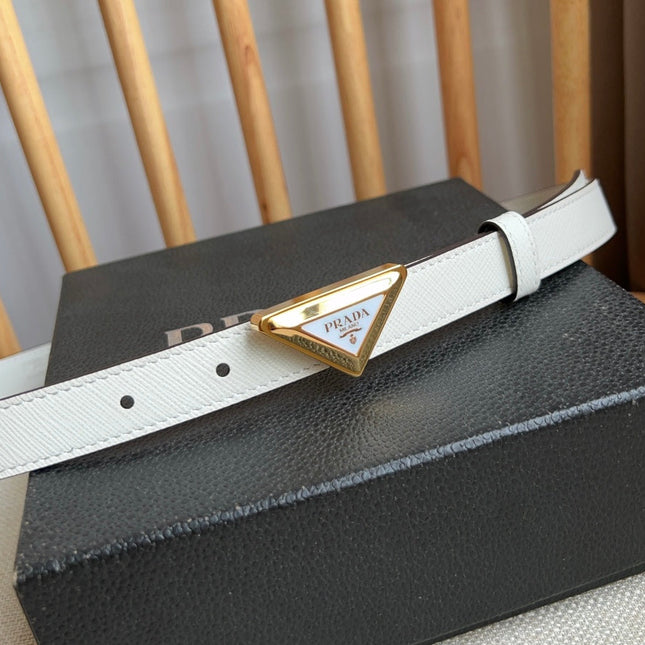 PRADA 25S BELT 20 MM IN WHITE CALFSKIN 571373
