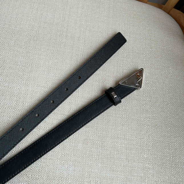 PRADA 25S BELT 20 MM IN BLACK CALFSKIN 571377