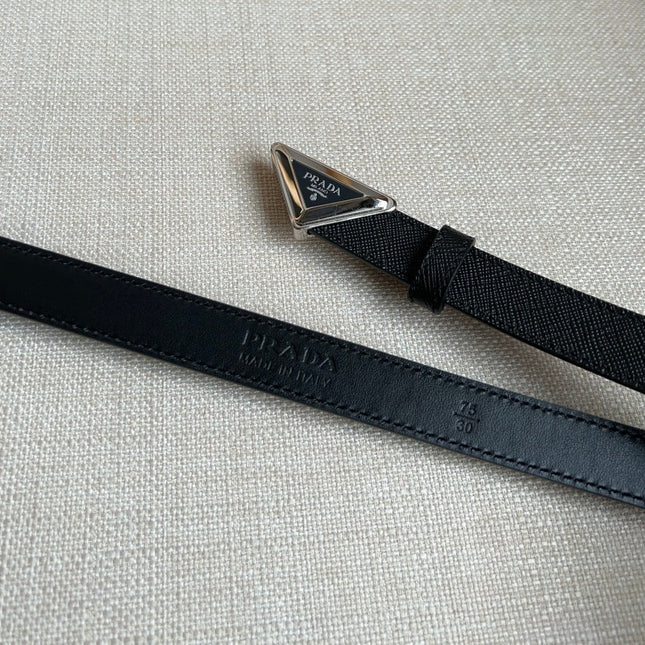 PRADA 25S BELT 20 MM IN BLACK CALFSKIN 571377