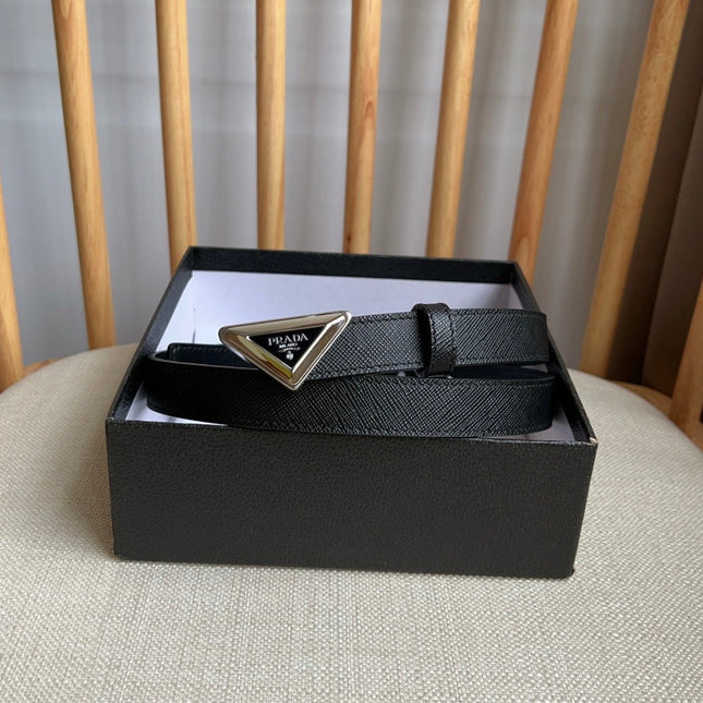 PRADA 25S BELT 20 MM IN BLACK CALFSKIN 571377