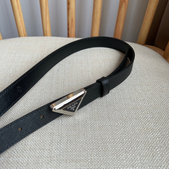 PRADA 25S BELT 20 MM IN BLACK CALFSKIN 571377
