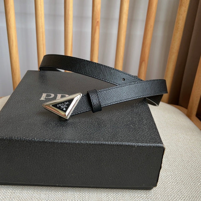 PRADA 25S BELT 20 MM IN BLACK CALFSKIN 571377