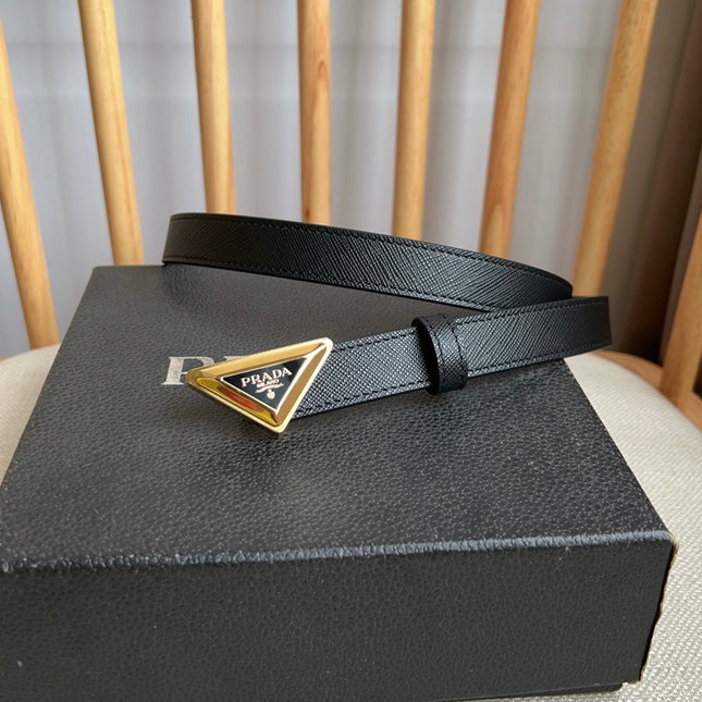 PRADA 25S BELT 20 MM IN BLACK CALFSKIN 571378